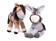 Dolly the Donkey & Bramble the Horse in Deramores Studio DK by Amanda Berry