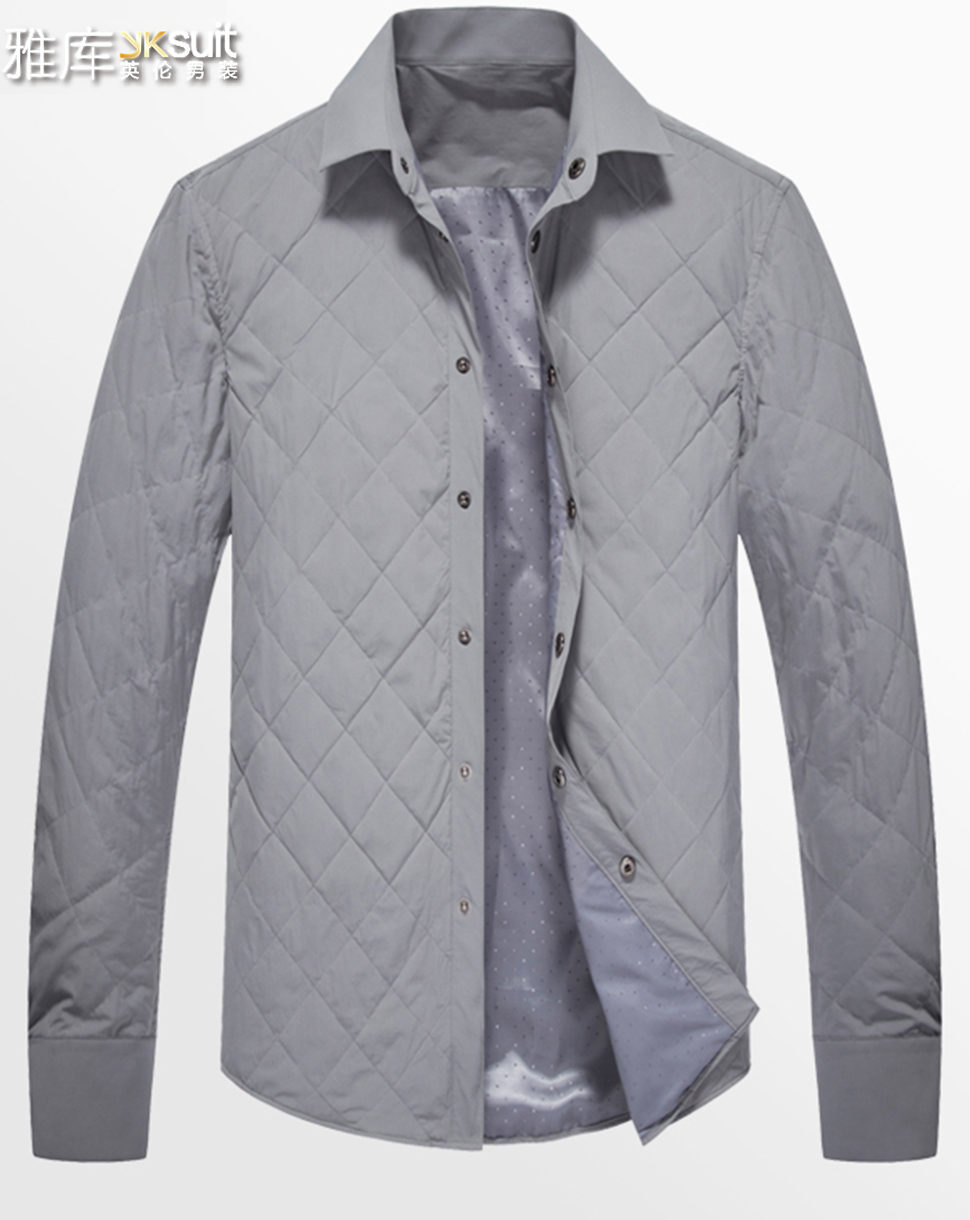 休闲可外穿羽绒绗缝加厚保暖多色长袖衬衫