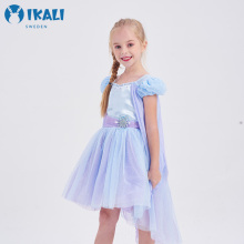 迪士尼正版授权冰雪奇缘2艾莎女王连衣裙夏新款爱莎公主裙带徽章