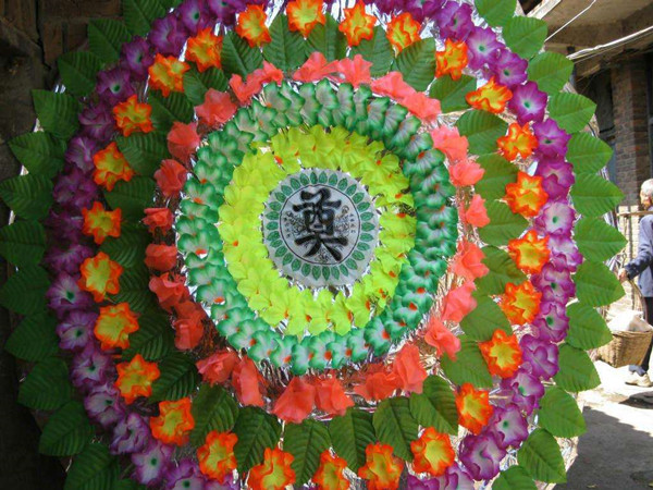 高档亮花圈 新款2米布艺折叠花圈伞花圈