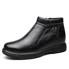 【何金昌】仿毛内里暖冬增高靴子 男士保暖加绒增高靴 8CM