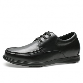 【何金昌】何金昌新款商务休闲皮鞋 轻商务皮鞋 黑色 7CM