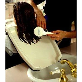Hair Washing Tray - Our exceptionally easy-to-use EZ-SHAMPOO HAIR WASHING TRAY is contoured to fit neck comfortably and rest on client's shoulders for easy shampooing.