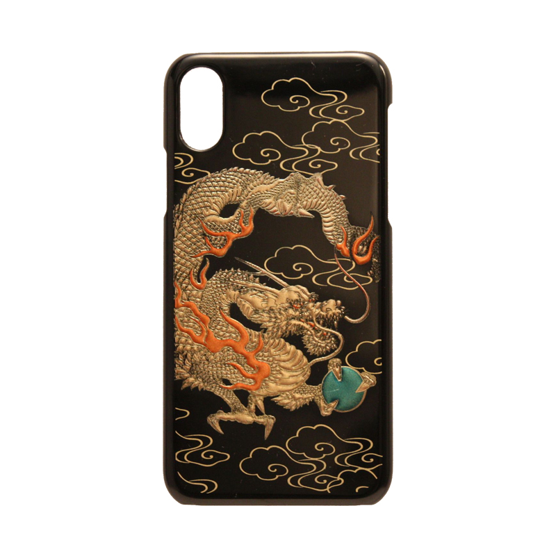 日本 山中漆器 高盛描金 云龙图案 iPhone 手机壳