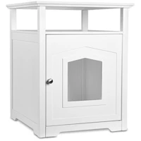 Arf Pets Designer Enclosed Cat Litter Furniture Box House w/ Table