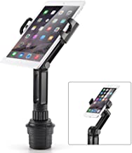 CUP 支架支架 ikross 二合一平板电脑和智能手机可调节秋千摇篮带扩展杯车载支架支架套装适用于 Apple Ipad iphone samsung ASUS 平板电脑智能手机和 Uber lyft Driver – 黑色