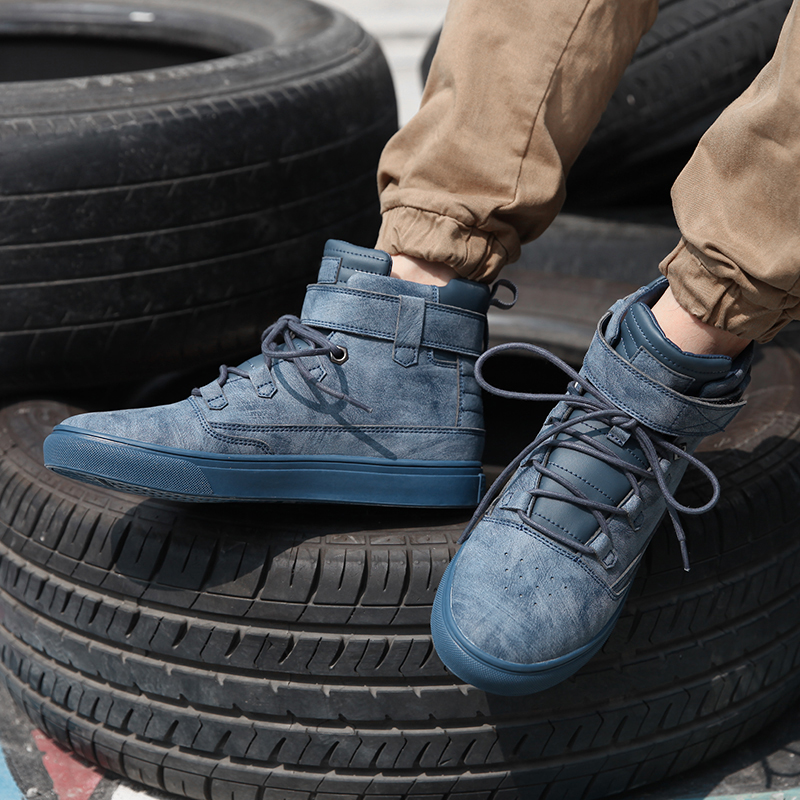 残尘 驰行  蓝色男款 中帮超纤秋冬靴