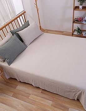 家居棉麻水洗四件套 2.0米床 米色