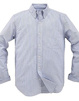 凡客衬衫 牛津纺 领尖扣 男款 蓝白条