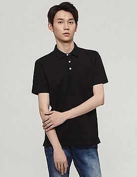 POLO衫 本布衬衫领 男款 黑色