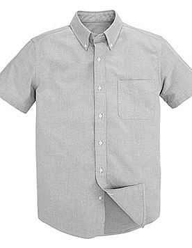 凡客衬衫 牛津纺 领尖扣 短袖 男款 灰色