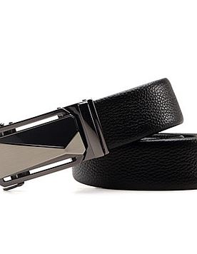 杰凯威男士头层牛皮自动扣皮带 170230 亮枪