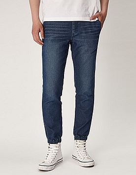 凡客牛仔裤 针织收口裤 男款 水洗蓝