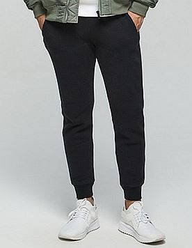 凡客针织裤 重水洗拉绒 收脚口 黑色