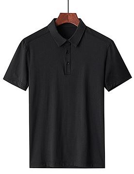 弹力纯色速干POLO衫 黑色