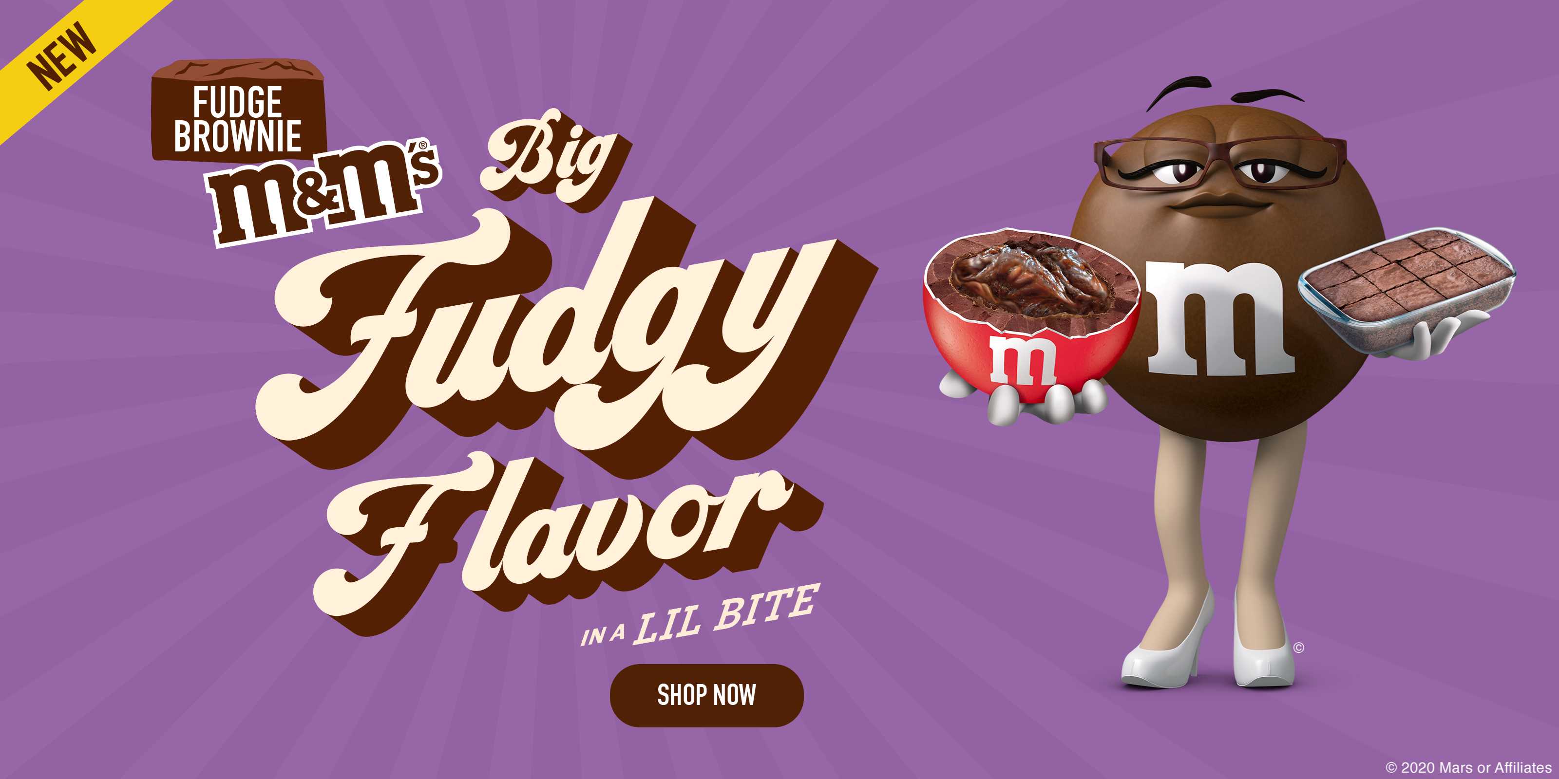 New Fudge Brownie M&M's Big Fudgy Flavor in a LIL BITE. Shop Now.