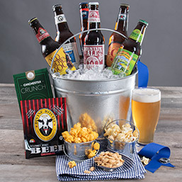 Microbrew Beer Bucket Gift Basket - 6 Beers