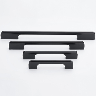 欧式加长拉手现代简约衣柜厨把手抽屉酒柜黑色柜门小拉手一字长条
