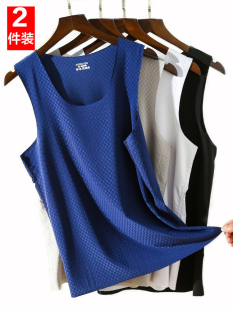 冰丝背心男潮薄款网格透气速干运动宽坎肩外穿男士无袖夏季打底衫