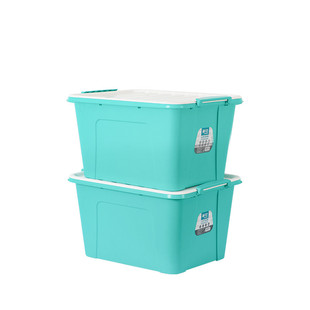 茶花塑料学生宿舍衣物书本收纳箱25L有盖儿童玩具整理箱车载储物