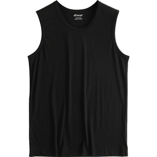 男士背心潮夏季纯棉白色运动健身内穿打底汗衫宽肩无袖t恤坎肩男