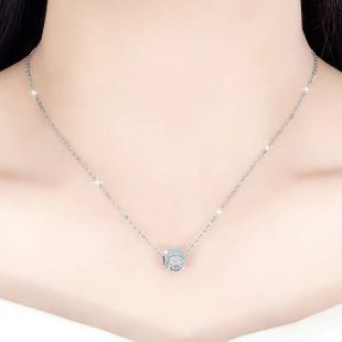 一路鹿有你项链女纯银锁骨链配饰品简约吊坠情人节生日礼物送女友