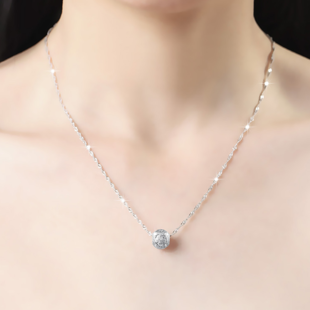 S925银项链女四叶草吊坠日韩版学生简约锁骨链生日礼物送女友闺蜜