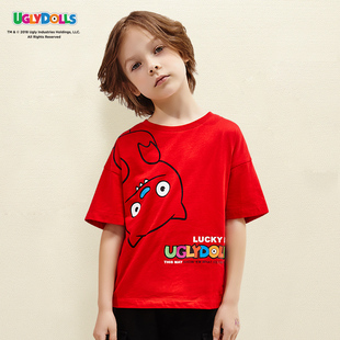 丑娃娃儿童短袖t恤男女童宝宝纯棉体恤夏装兄妹装上衣潮牌兄妹装