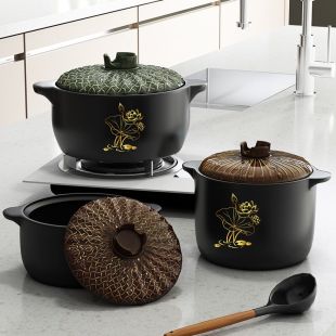 砂锅炖锅煲汤家用燃气大容量明火耐高温瓦罐陶瓷小沙锅煲仔饭汤锅