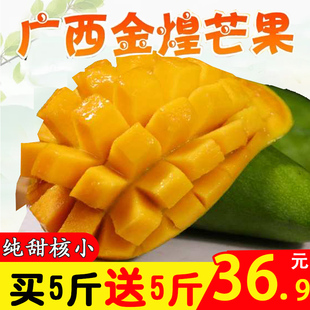 广西百色小金煌芒果10斤新鲜热带水果应季大青皮甜心芒整箱包邮