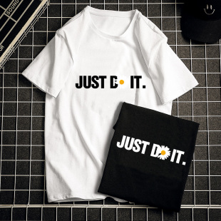 男士纯棉短袖2020夏季薄款时尚小雏菊印花体桖青少年潮流百搭上衣