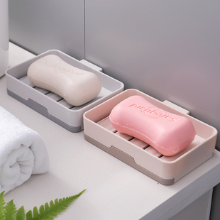 旋转创意肥皂盒沥水双层卫生间壁挂式大号吸盘免打孔浴室香皂盒架