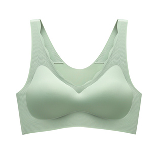 夏季泰国乳胶无痕内衣女士上托聚拢无痕一片式瑜伽健身运动无钢圈