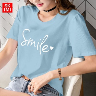 短袖纯棉新款t恤女宽松大码女装白色女体恤半袖夏款
