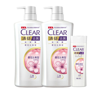 陈立农同款-清扬去屑去油洗发水500g*2+100g 樱花沁爽留香氨基酸