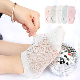 儿童袜子夏季薄款宝宝网眼透气棉短袜男童女童夏季镂空浅口船袜