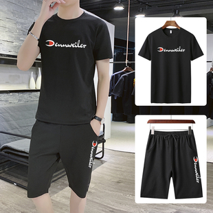 运动套装男夏季篮球宽松足球跑步夜跑训练服速干装备大码健身衣服