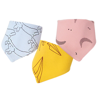 5/3条装安耐士宝宝口水巾纯棉婴儿三角巾新生男女童围嘴柔软吸水