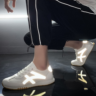 反光阿甘鞋男2020夏款男士鞋低帮潮流休闲鞋透气百搭小白鞋男鞋子