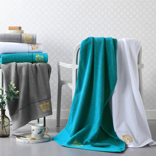 五星级酒店浴巾纯棉吸水加厚裹巾情侣绣花全棉加大吸水速干大毛巾