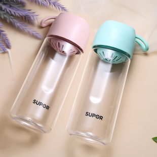 苏泊尔BB杯儿童夏天随手杯子塑料杯学生清新创意便携防摔水杯少女