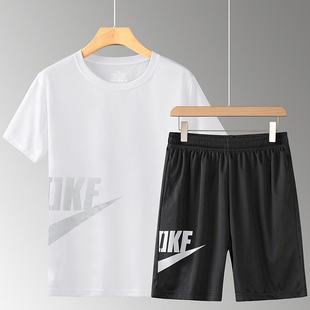 户外速干t恤男套装夏季运动短袖情侣套装冰丝跑步吸汗透气健身衣