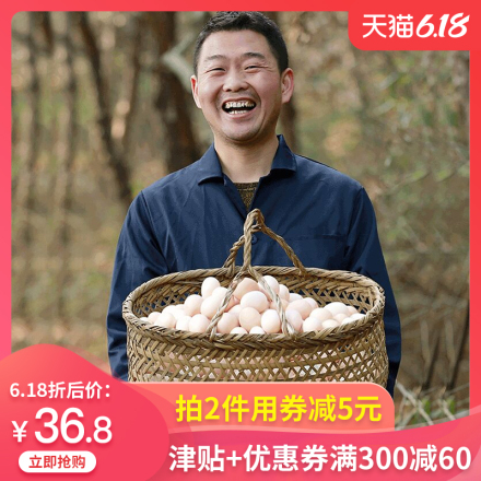 正宗土鸡蛋农家散养新鲜纯农村自养天然40枚草鸡蛋柴鸡蛋本笨鸡蛋
