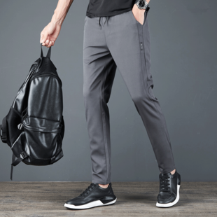 2020新款男裤子修身百搭宽松小脚长裤薄款直筒夏季休闲潮流