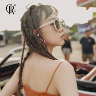 GM墨镜2020新款女潮ins网红复古小脸白色太阳镜防紫外线近视眼镜