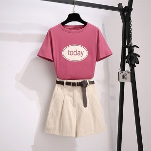 单/大码套装女2020年夏季新款时尚洋气减龄胖妹妹显瘦短裤两件套