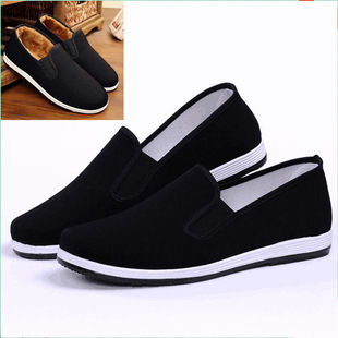 老北京黑布鞋男开车一脚蹬防滑透气休闲单鞋春夏季帆布工作网鞋男