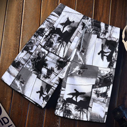 短裤男夏天骚气五分大裤衩潮海边度假宽松潮牌大码速干男士沙滩裤