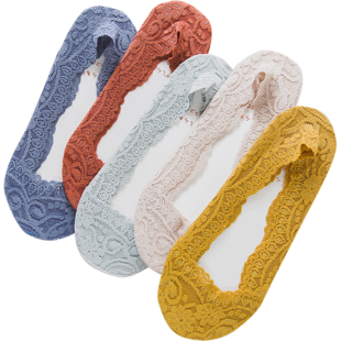 蕾丝船袜女纯棉底短袜薄款浅口隐形袜韩国春夏硅胶防滑透气袜子女