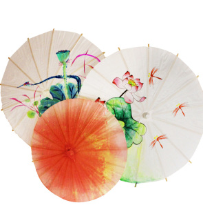 空白油纸伞diy材料 儿童手工制作幼儿园中国风绘画雨伞小手绘玩具